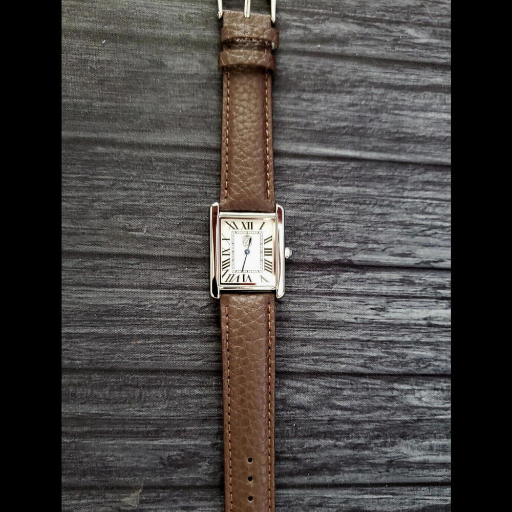 1888‎ Pierre Lucerne Tank Swiss Inspired Men Watch Brown Band
